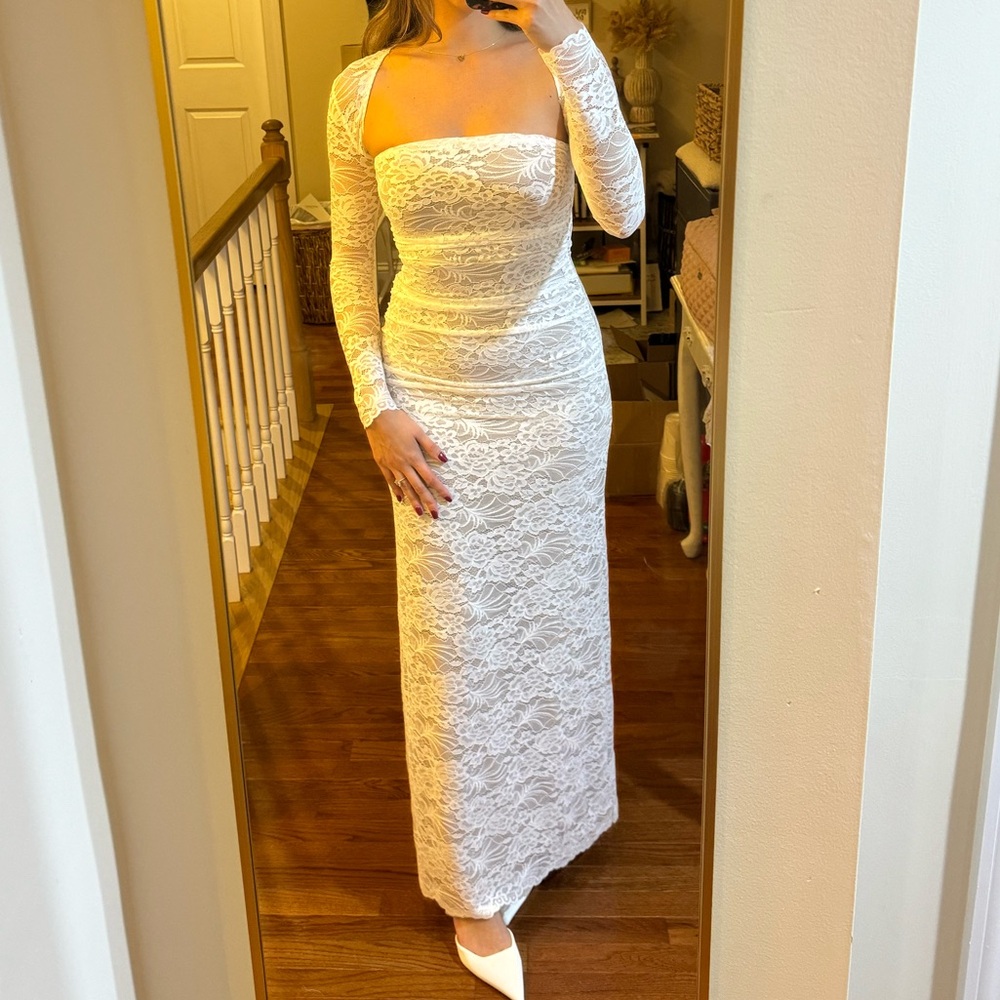 Lace Long Sleeve Maxi Dress